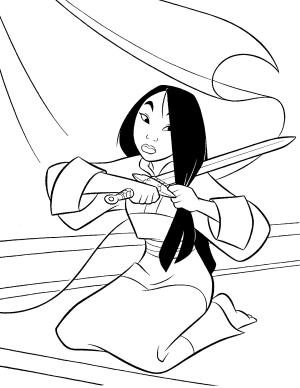 Mulan boyama sayfası,  coloring page, Mulan Cutting Her Hair, 