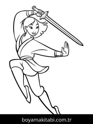 Mulan boyama sayfası – boyama çalışması, yaratıcılığı geliştirir