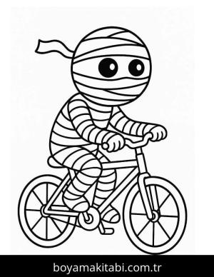 Mumya boyama sayfası – basit çizim, kolay boyama