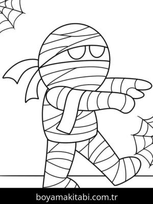 Mumya boyama sayfası – sanatsal çalışma, çocuklar için