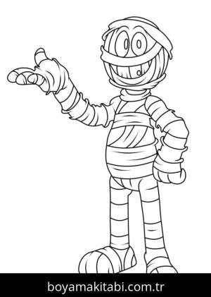 Mumya boyama sayfası – çocuklar için, çizgi film temalı