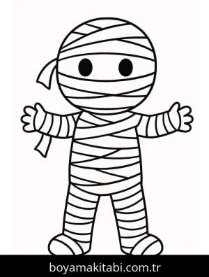 Mumya boyama sayfası – renkli çizimler, okul öncesi