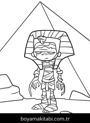 Mumya boyama sayfası – el becerilerini geliştirir, boyama çalışması