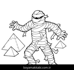 Mumya boyama sayfası – boyama çalışması, yaratıcılığı geliştirir