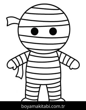 Mumya boyama sayfası – sanatsal çalışma, çocuklar için