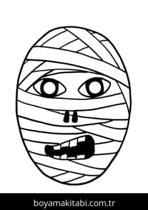 Mumya boyama sayfası – kolay boyama, eğitici aktivite