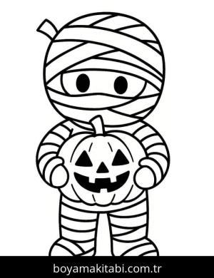 Mumya boyama sayfası – okul öncesi, evde etkinlik