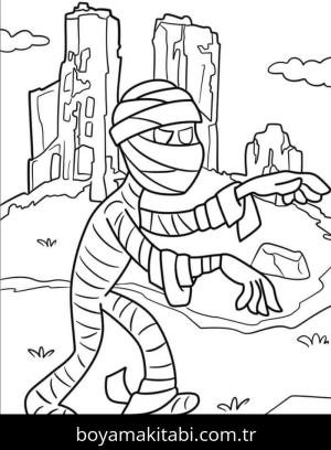 Mumya boyama sayfası – ücretsiz yazdır, boyama etkinliği