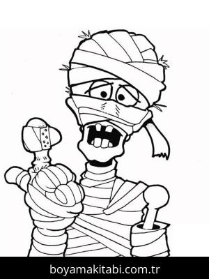 Mumya boyama sayfası – boyama etkinliği, çocuk aktivitesi