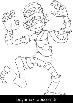 Mumya boyama sayfası – PDF indir, sevimli karakter