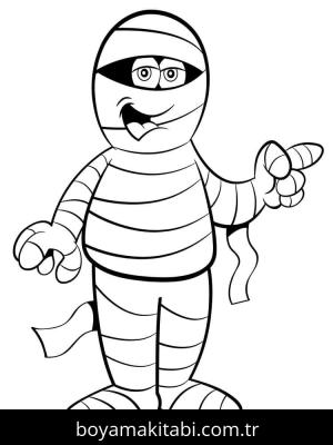 Mumya boyama sayfası – evde etkinlik, ücretsiz yazdır