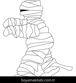 Mumya boyama sayfası – çocuk aktivitesi, PDF indir