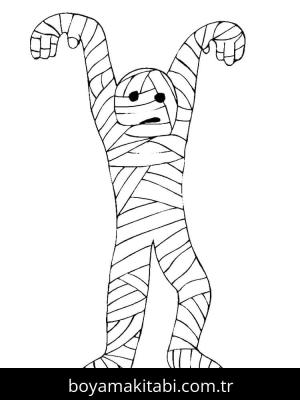 Mumya boyama sayfası – okul öncesi, evde etkinlik