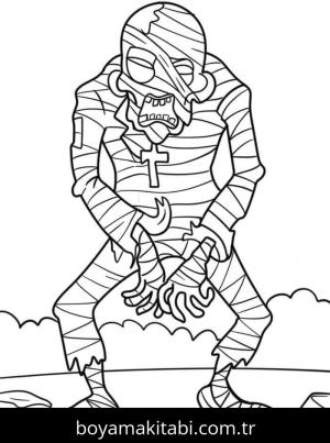 Mumya boyama sayfası – okul öncesi, evde etkinlik