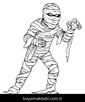 Mumya boyama sayfası – boyama etkinliği, çocuk aktivitesi