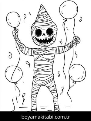 Mumya boyama sayfası – evde etkinlik, ücretsiz yazdır