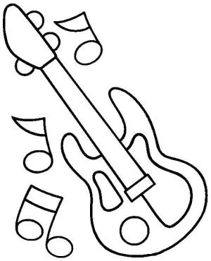 Müzik Notaları boyama sayfası,  coloring page, Notas de Guitarra em Notas Musicais, 