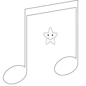 Müzik Notaları boyama sayfası,  coloring page, Müzik ve Küçük Yıldız, 