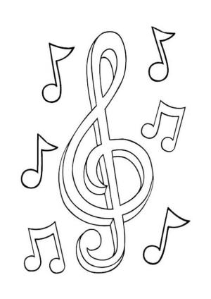 Müzik Notaları boyama sayfası,  coloring page, Nota Musical Normal, 