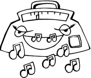 Müzik Notaları boyama sayfası,  coloring page, Rádio Expelindo Notas de Música, 