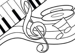 Müzik Notaları boyama sayfası,  coloring page, Notas de Piano em Notas Musicais, 