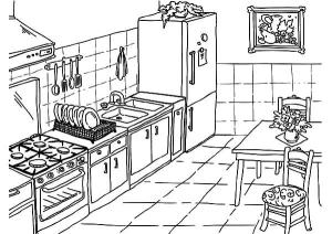 Mutfak Dolabı boyama sayfası,  coloring page, Çizim Mutfak Dolabı, 