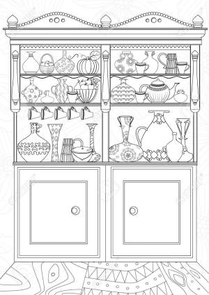 Mutfak Dolabı boyama sayfası,  coloring page, Dolaplı Mutfak, 