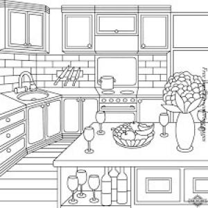 Mutfak Dolabı boyama sayfası,  coloring page, Yemek Mutfak Dolabı, 