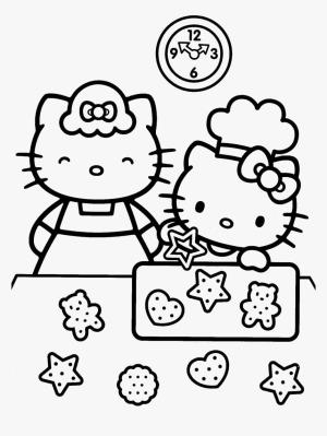 Mutfak boyama sayfası,  coloring page, Hello Kitty Mutfakta Yemek Yapıyor, 