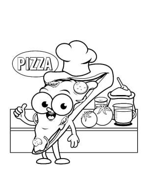 Mutfak boyama sayfası,  coloring page, Mutfakta Pizza şefi, 