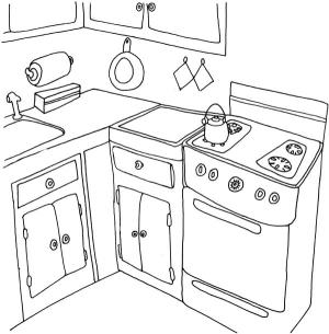 Mutfak boyama sayfası,  coloring page, Mutfak Bedava Resimler, 