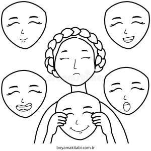 Mutlu Üzgün ​​Kızgın boyama sayfası – evde etkinlik, ücretsiz yazdır