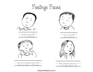 Mutlu Üzgün ​​Kızgın Boyama Sayfaları