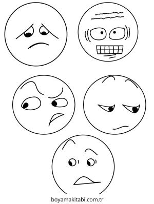 Mutlu Üzgün ​​Kızgın boyama sayfası – ücretsiz yazdır, boyama etkinliği