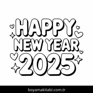 Mutlu Yıllar 2025 Boyama
