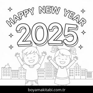 Mutlu Yıllar 2025 Boyama