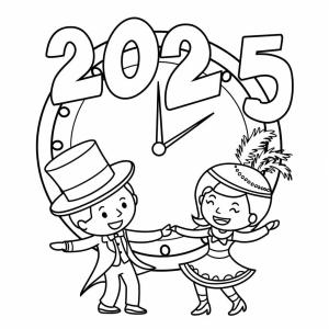 Mutlu Yıllar 2025 boyama sayfası,  coloring page, Mutlu Yıllar 2025 Partisi, 