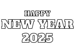 Mutlu Yıllar 2025 boyama sayfası,  coloring page, Mutlu Yıllar 2025 Görseli, 