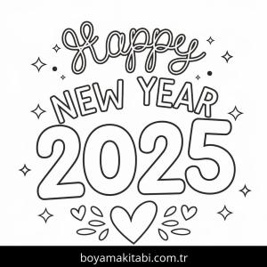 Mutlu Yıllar 2025 Boyama