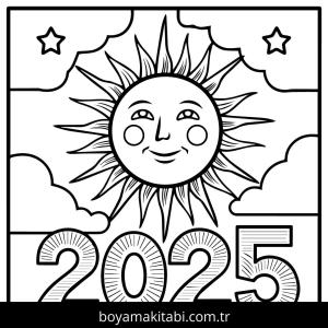 Mutlu Yıllar 2025 Boyama