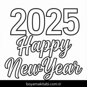 Mutlu Yıllar 2025 Boyama