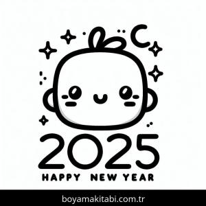 Mutlu Yıllar 2025 Boyama
