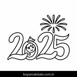 Mutlu Yıllar 2025 Boyama