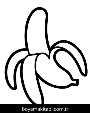 Muz boyama sayfası – basit çizim, kolay boyama