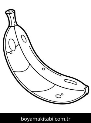 Muz boyama sayfası – basit çizim, kolay boyama
