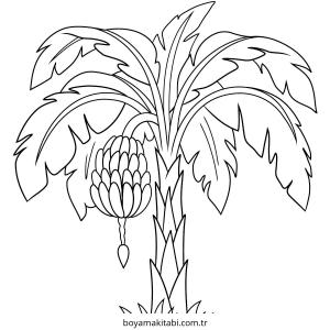 Muz boyama sayfası – boyama çalışması, yaratıcılığı geliştirir