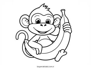 Muz boyama sayfası – sanatsal çalışma, çocuklar için