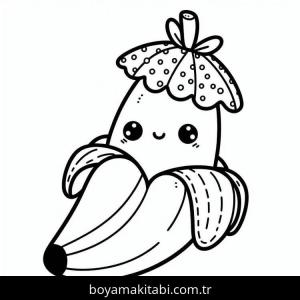 Muz boyama sayfası – çocuk aktivitesi, PDF indir