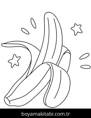 Muz boyama sayfası – eğlenceli etkinlik, el becerilerini geliştirir