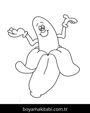 Muz boyama sayfası – el becerilerini geliştirir, boyama çalışması